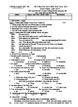 Đề kiểm tra học kỳ II môn Tiếng Anh 7 - Năm học 2016-2017 - Phòng GD & ĐT Đất Đỏ
